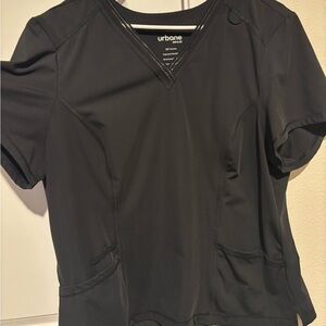 Urbane Women's Short Sleeve Black Scrub Top XXL